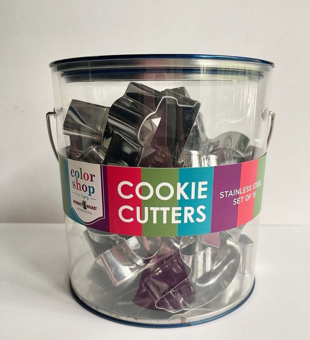 Nordic Ware Color Shop Stainless Steel Cookie Cutter Set of 15 Shapes in Bucket